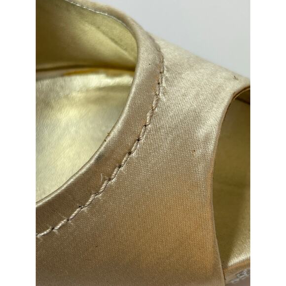 Steve Madden High Heel Shoes Women 8M "Feelixx" Stiletto Gold Satin Bling Party - Picture 6 of 13